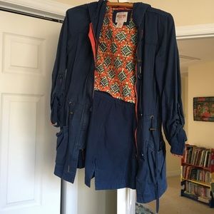 Mossimo blue coat with orange accents medium
